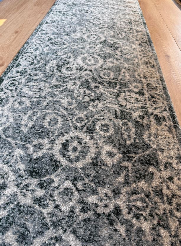 Carmen Forest Green Hallway Runner 80CM Wide