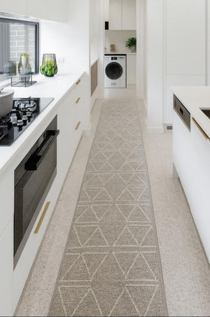 Roma Triangles Mocha Hallway Runner 67CM Wide