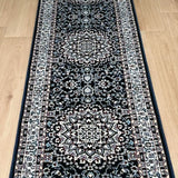 Heirloom Navy Medallion Hallway Runner 80CM Wide