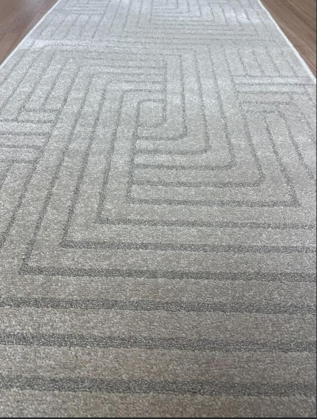 Summit Maze Beige Hallway Runner 80cm Wide