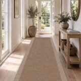 Lara Natural Hallway Runner Non-Slip 80cm Wide
