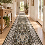 Heirloom Green Medallion Hallway Runner 80CM Wide