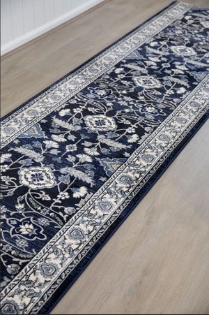 Verona Navy Hallway Runner 80CM Wide