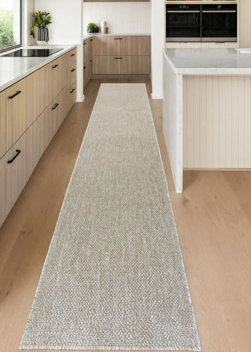Malia Sand Hallway Runner Non-Slip 80cm Wide