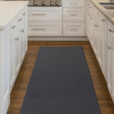 Phoenix Charcoal Hall Runner 80cm Wide Non Slip Backing