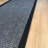Chino Silver Black 2822 Hall Runner Non-Slip 80cm Wide