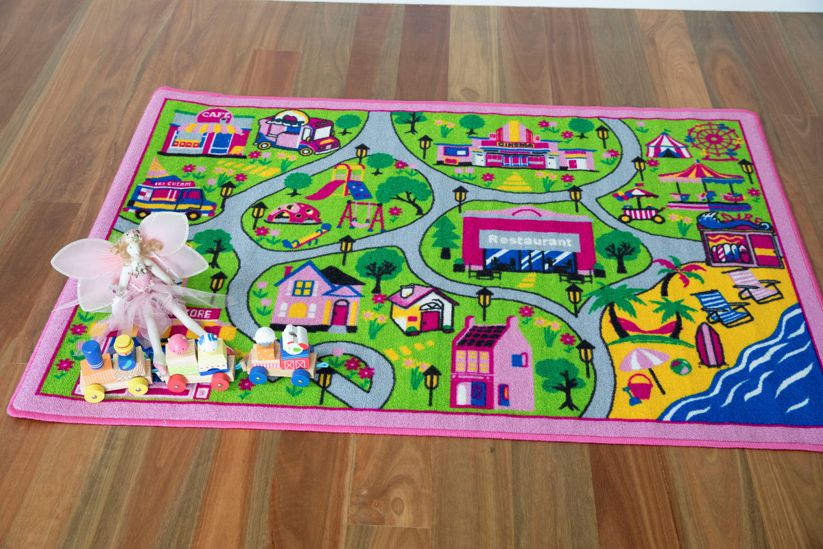 Pink Track Kids Playmat