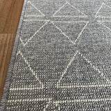 Roma Triangles Grey Hallway Runner 80CM Wide