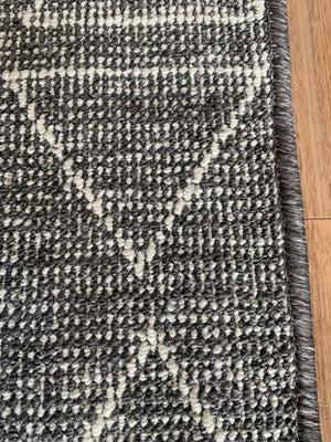 Roma Triangles Lead Grey Hallway Runner 80CM Wide