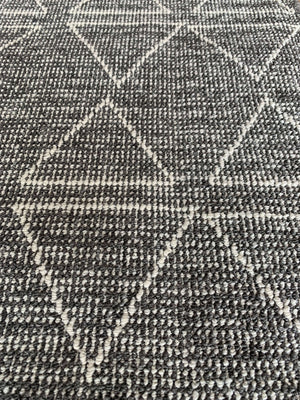 Roma Triangles Lead Grey Hallway Runner 80CM Wide