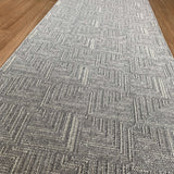 Roma Squares Grey Hallway Runner 80CM Wide