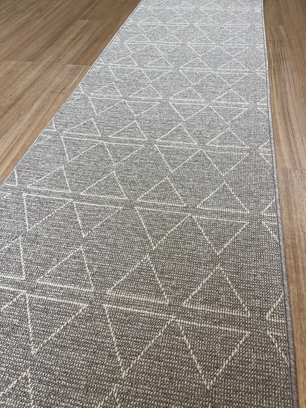 Roma Triangles Mocha Hallway Runner 67CM Wide