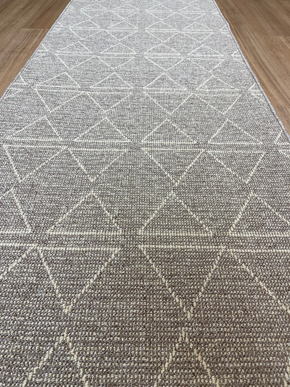 Roma Triangles Mocha Hallway Runner 67CM Wide