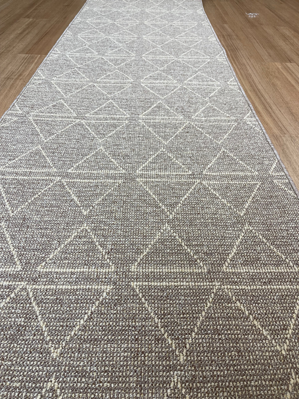 Roma Triangles Mocha Hallway Runner 67CM Wide