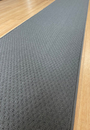 Phoenix Charcoal Hall Runner 67cm Wide Non Slip Backing