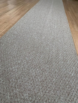 Phoenix Taupe Hall Runner 80cm Wide Non Slip Backing