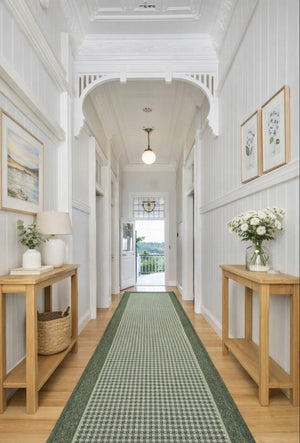 Chino 2822 Green Linen Hallway Runner Non-Slip 67CM Wide