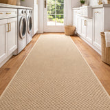 Phoenix Beige Hall Runner 80cm Wide Non Slip Backing