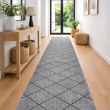 Chino 1931 Grey Black Hall Runner 80cm Wide Non-Slip