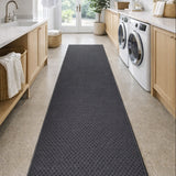 Phoenix Charcoal Hallway Runner Rug Non Slip