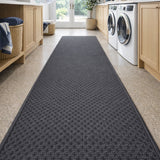 Phoenix Charcoal Hallway Runner Rug Non Slip