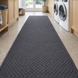 Phoenix Charcoal Hall Runner 80cm Wide Non Slip Backing