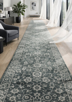 Carmen Forest Green Hallway Runner 80CM Wide