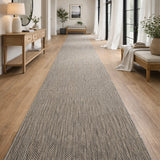 Malia Taupe Linen Hallway Runner Non-Slip 67cm Wide