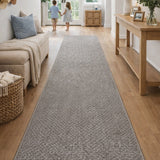 Phoenix Taupe Hall Runner 80cm Wide Non Slip Backing