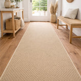 Phoenix Beige Hall Runner 67cm Wide Non Slip Backing