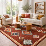 Kachan Red Aztec Rug