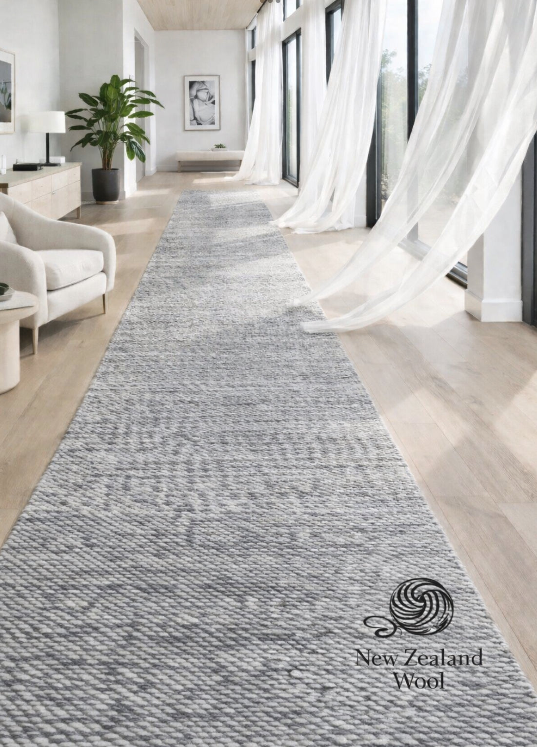 Lani Dark Grey Hallway Runner 80CM Wide