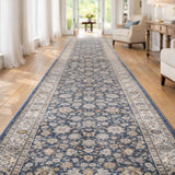 Serena Dark Blue Hallway Runner 80CM Wide