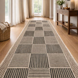 Suva Squares Black Coffee 22 112 Hallway Runner Non Slip