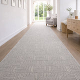 Roma Squares Grey Hallway Runner 80CM Wide