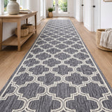 Moroccan Silver Ivory Hall Runner Non-Slip 80cm Wide