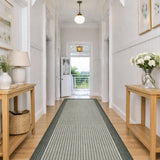 Chino 2822 Green Linen Hallway Runner Non-Slip 80CM