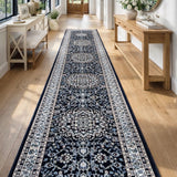 Heirloom Navy Medallion Hallway Runner 80CM Wide
