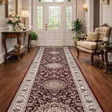 Heirloom Bordeaux Medallion Hallway Runner 80CM Wide