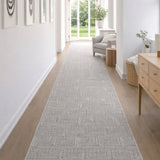 Roma Squares Grey Hallway Runner 80CM Wide
