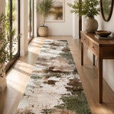 Sienna Green Cream Hallway Runner 80CM Wide