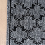 Moroccan Grey Black Hall Runner Non-Slip 80cm Wide