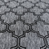 Moroccan Grey Black Hall Runner Non-Slip 80cm Wide