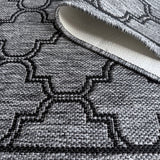 Moroccan Grey Black Hall Runner Non-Slip 80cm Wide