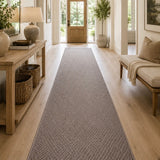 Phoenix Taupe Hall Runner 80cm Wide Non Slip Backing