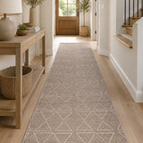 Roma Triangles Mocha Hallway Runner 67CM Wide