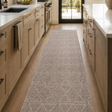 Roma Triangles Mocha Hallway Runner 67CM Wide