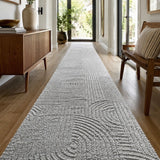 Marli Light Grey Retro Hallway Runner 80CM Wide
