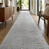 Marli Light Grey Retro Hallway Runner 80CM Wide