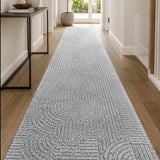 Marli Light Grey Retro Hallway Runner 80CM Wide